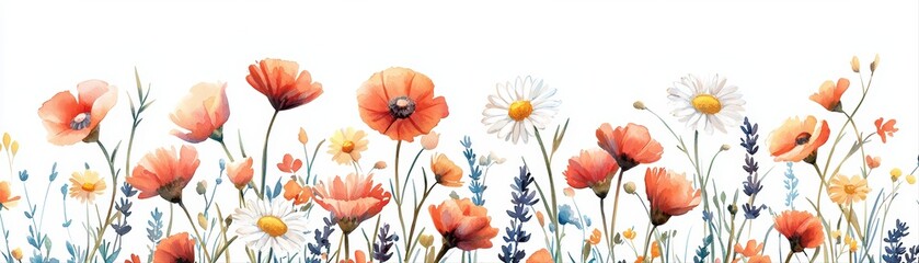 Vibrant floral arrangement with poppies and daisies