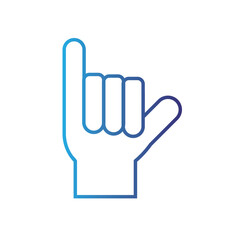 Isolated outline hand gesture icon Flat design
