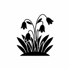 creative details Enchanted Grass with Glowing Flowers Icon vector illustration