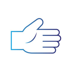 Isolated outline hand gesture icon Flat design