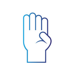 Isolated outline hand gesture icon Flat design