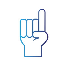 Isolated outline hand gesture icon Flat design