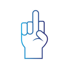 Isolated outline hand gesture icon Flat design