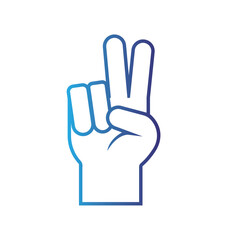 Isolated outline hand gesture icon Flat design
