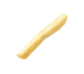 One delicious French fry isolated on white