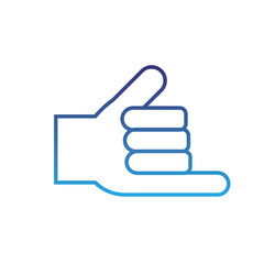 Isolated outline hand gesture icon Flat design