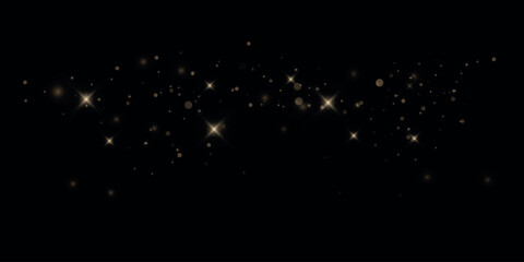 Christmas light effect with dust, fantasy sparkles, and festive flares. Features glistering, glittering, glowing gold highlights, perfect for holiday illustrations and magical designs.