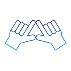 Obraz premium Isolated outline hand gesture icon Flat design