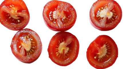 tomato slices isolated on white background