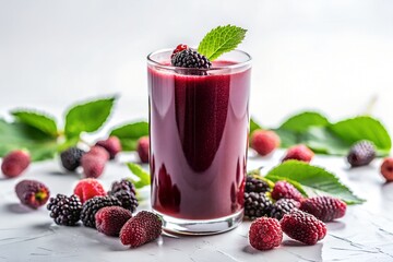 mulberry juice in white background