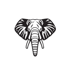 Elephant head silhouette. Elephant logo icon. Elephant head illustration. Elephant vector art.