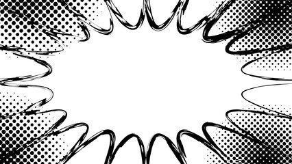 Naklejka premium Blank speech bubble comic book with halftone on white background
