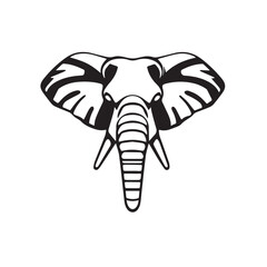 Elephant head silhouette. Elephant logo icon. Elephant head illustration. Elephant vector art.