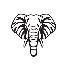 Elephant head silhouette. Elephant logo icon. Elephant head illustration. Elephant vector art.