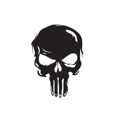Black vector skull silhouette. Skull Silhouette Icon Vector Design on White Background. Skull vector logo silhouette.	