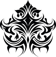 Black Ornamental Flourish - Vector Damask Design