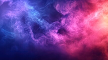 Obraz premium Dramatic panoramic view of swirling clouds, fog against dark background. Abstract cloudy sky pattern suggests stormy mystical atmosphere. Mystical scene of cloudscape smoke. Dynamic motion of mist