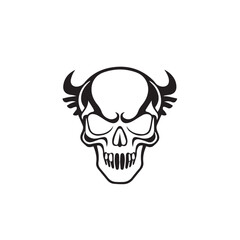 Skull logo. Skull silhouette design. Black vector skull silhouette. Skull Silhouette Icon Vector Design.	