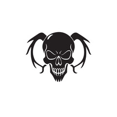 Skull logo. Skull silhouette design. Black vector skull silhouette. Skull Silhouette Icon Vector Design.	