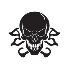 Skull logo. Skull silhouette design. Black vector skull silhouette. Skull Silhouette Icon Vector Design.	
