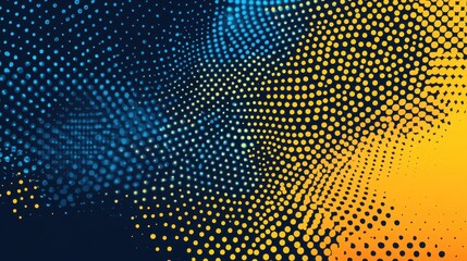 Abstract dotted pattern with blue and yellow gradient