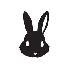 Rabbit head silhouette. Rabbit logo design. Rabbit vector illustration. 