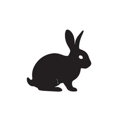 Rabbit silhouette on white background. Rabbit silhouette vector design.