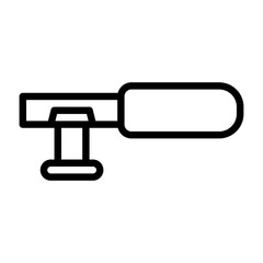 microphone outline icon, microphone black line illustration