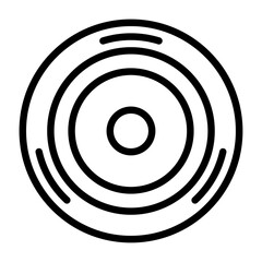 camera lens outline icon, camera lens black line illustration