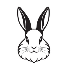 Rabbit head silhouette. Rabbit logo design. Rabbit vector illustration. 