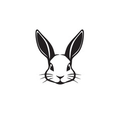 Rabbit head silhouette. Rabbit logo design. Rabbit vector illustration. 