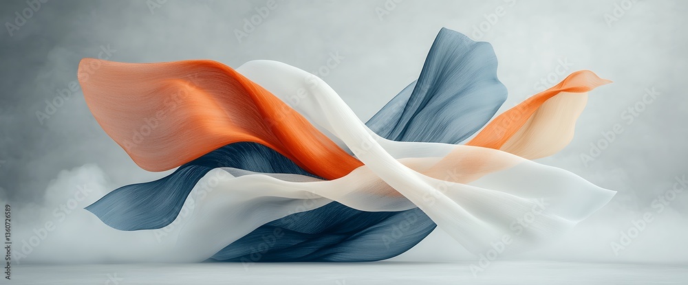 Poster flowing fabric abstract design