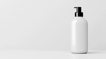 White Pump Bottle Mockup on White Background