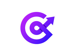 modern g letter logo with arrow - growth logo - letter g logo