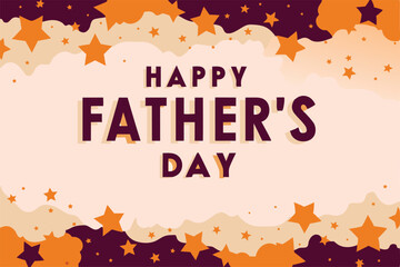 Happy Father's Day. Greeting card with text. Vector illustration.