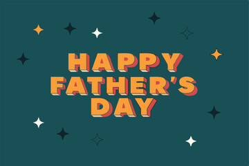 happy father's day, banner, flyer, orange text