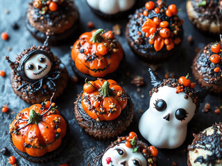 Fototapeta premium Halloween-Cupcakes: Gruselig-lecker
