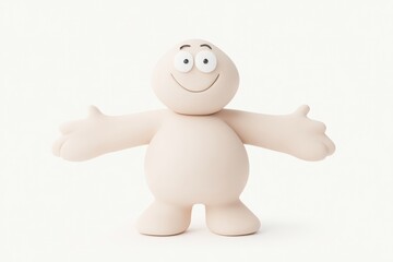 Beige figurine with welcoming pose
