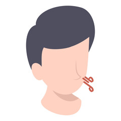 Halitosis isometric concept, unpleasant breath odour vector icon design, Dentures symbol,Oral Healthcare sign, Dental instrument illustration