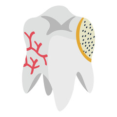 Cracked Teeth isometric concept, Damaged or Bad Tooth vector icon design, Dentures symbol,Oral Healthcare sign, Dental instrument illustration