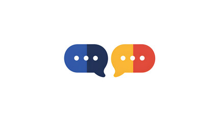 Fototapeta premium Engaging Digital Communication: Boosting Dialogues and Interactions with Modern Messaging Apps and Technology Icons in Vibrant Colors for Enhanced User Experience and Community Collaboration