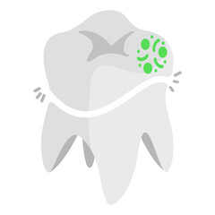 cracked dental crown isometric concept, Fractured Tooth vector icon design, odontology symbol, oral medicine sign, Dental instrument stock illustration