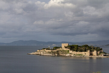 Fototapeta premium Historic Bodrum Castle standing by the sea, a symbol of the city’s rich heritage and stunning coastal beauty.