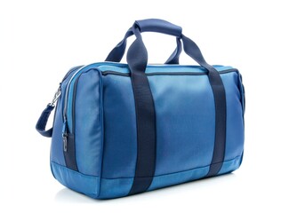 Naklejka premium Blue Duffel Bag for Travel and Sport Isolated on White Background