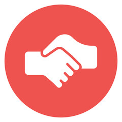 Filled Glyph Legal Handshake Circle Icon
