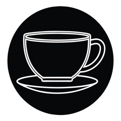Simple black and cream coffee cup graphic design