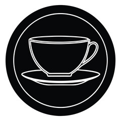 Simple black and cream coffee cup graphic design