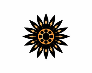 creative details Marigold Sun Icon vector illustration 