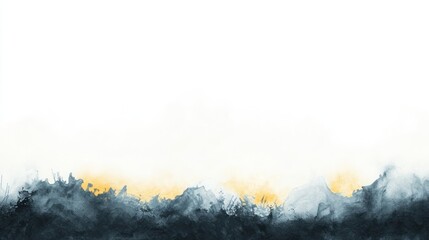 Obraz premium Abstract Watercolor Landscape: Serene Blue and Gold Horizon