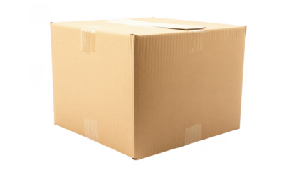 a plain brown cardboard box typically used for shipping or storage with a simple design and a flap on top for easy access